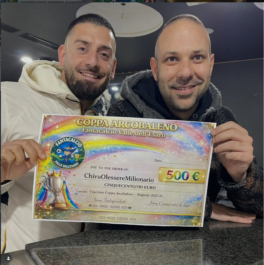 Vincitori Coppa Arcobaleno